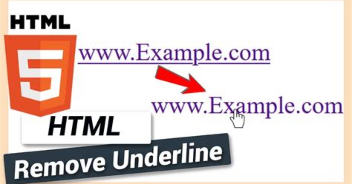 How to Remove Underline from a Link in Html?