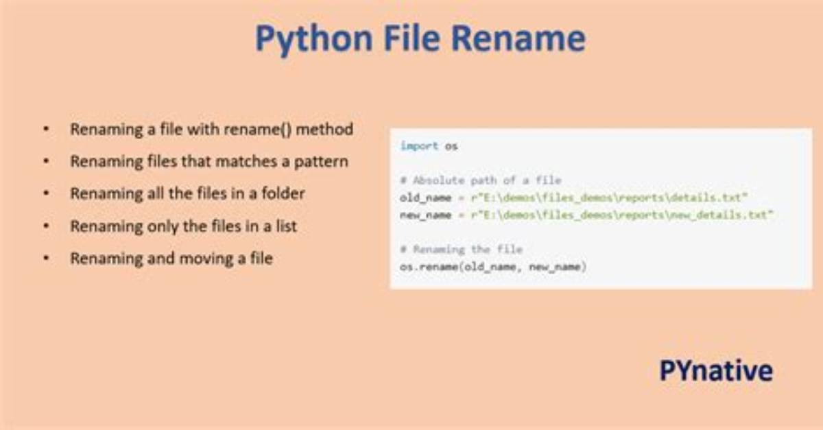How to Rename a File Using Python
