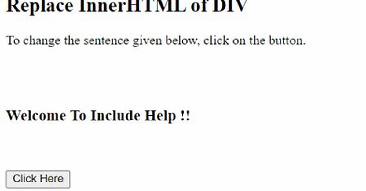 How to Replace innerHTML of a Div Using jQuery?