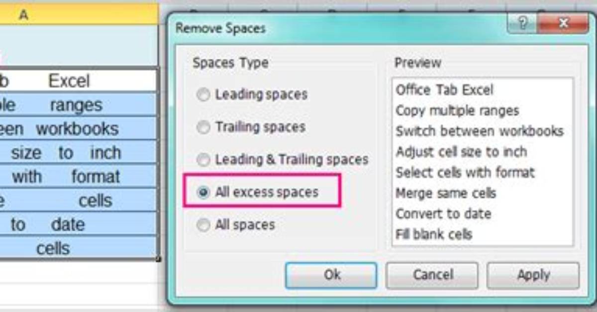 How to Replace Multiple Spaces by One Tab