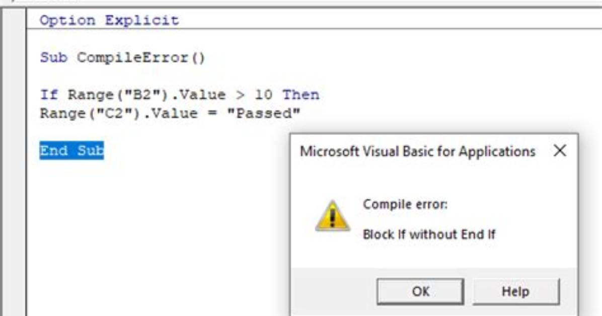 How to Resolve a Compile Error: Expected: End of Statement Caused by " ("
