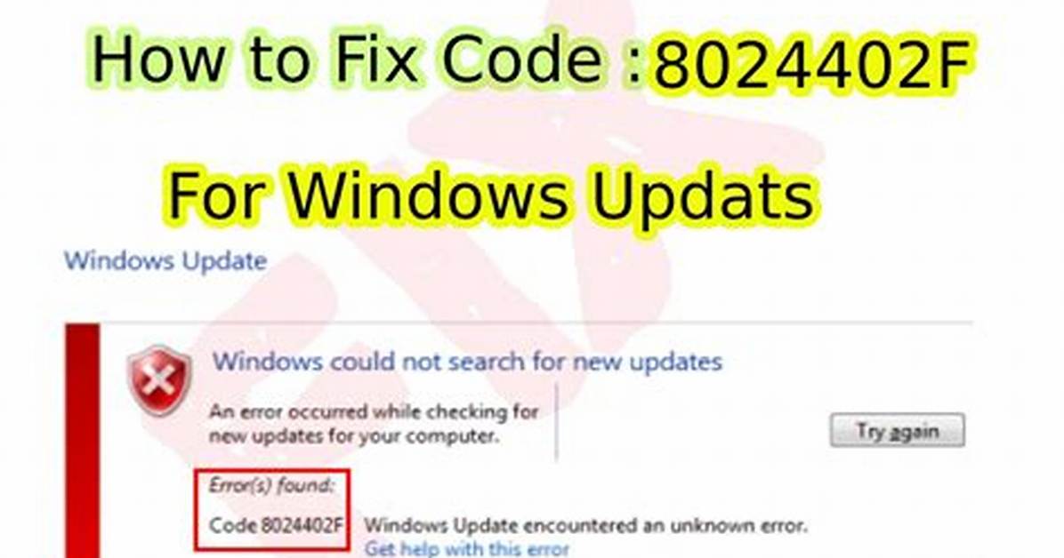 How to Resolve Windows Update Error 8024402F on Windows 7 Home Premium 64Bit?