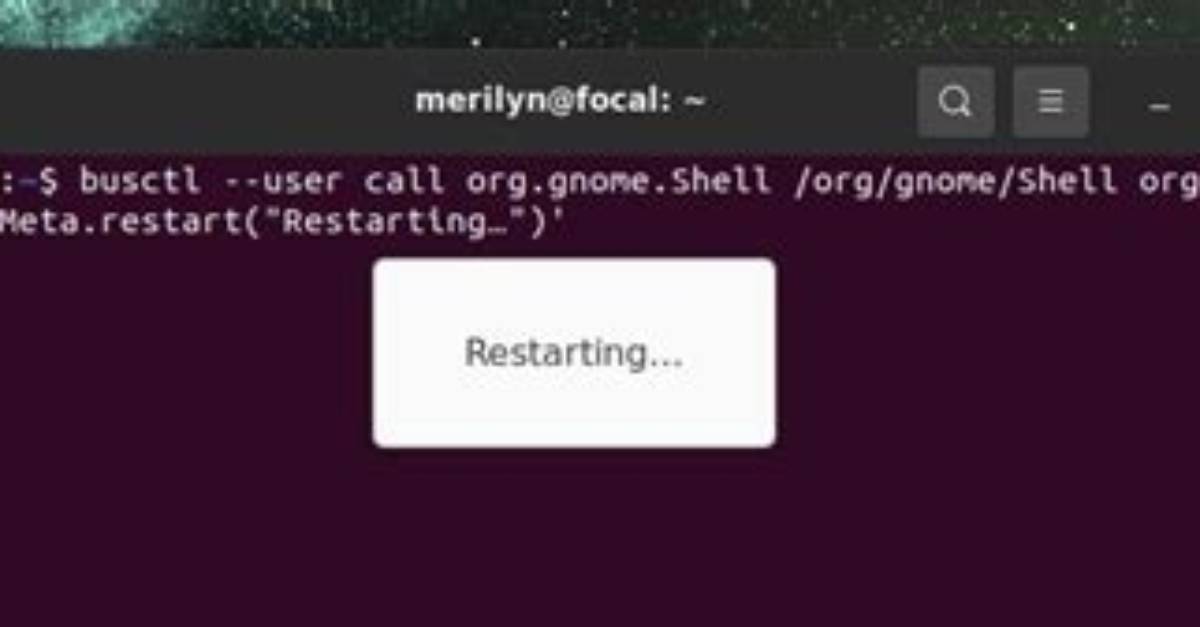 How to Restart Gnome Shell from Command Line?