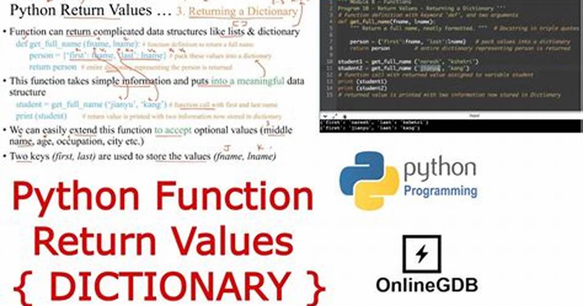 How to Return a Dictionary | Python