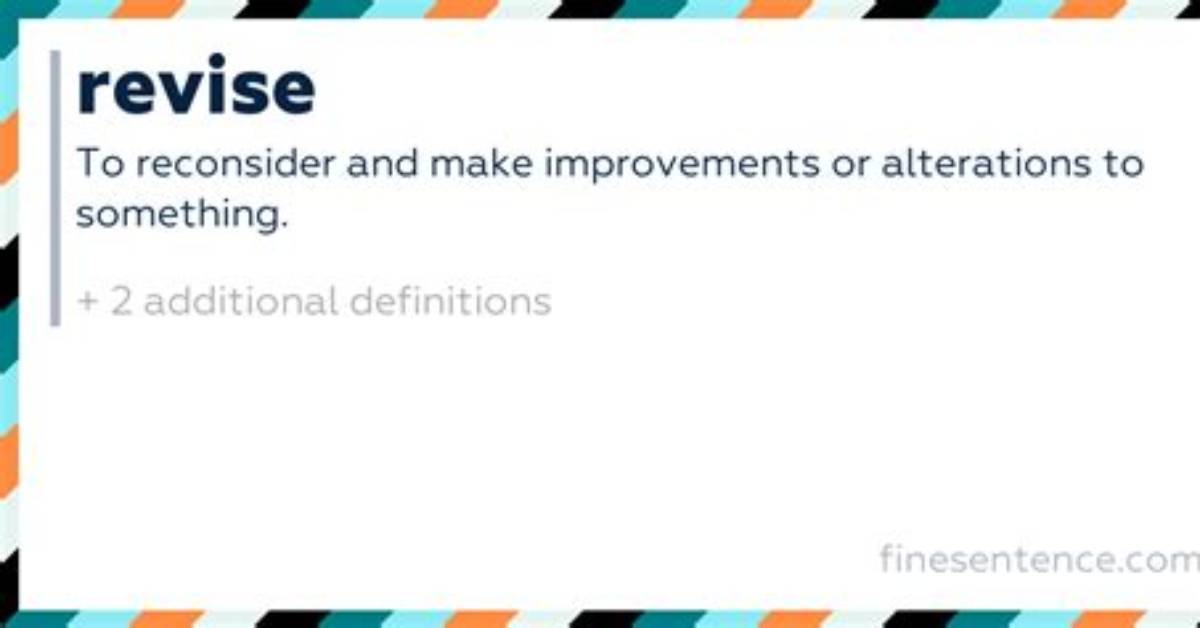 How to Revise a Sentence Example?