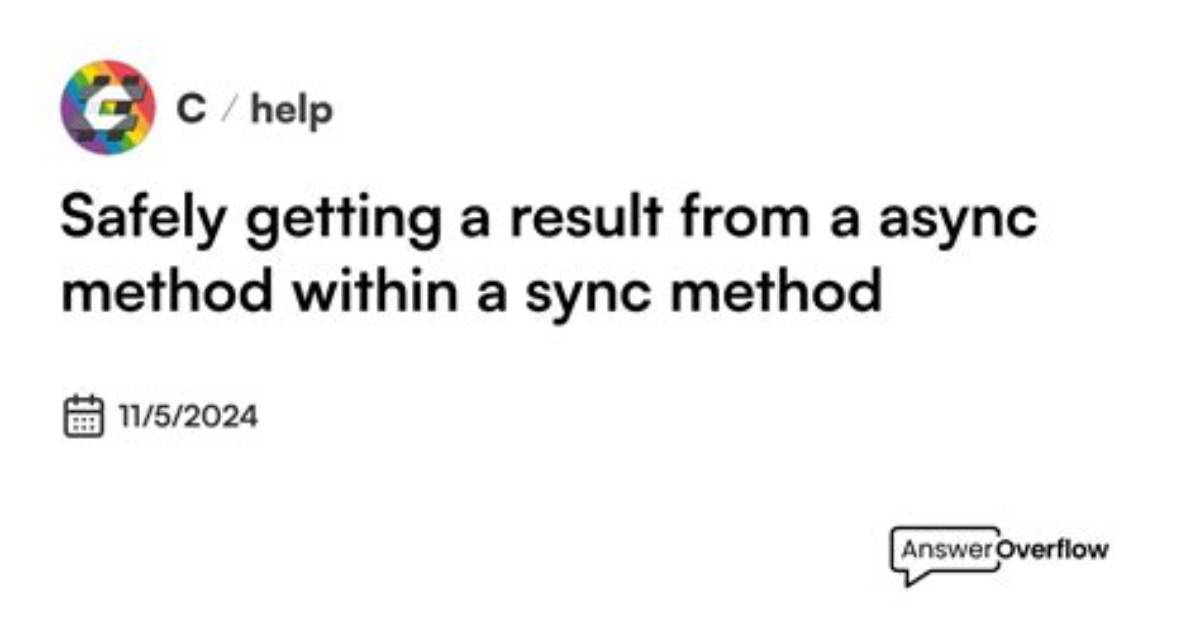 How to Safely Call an Async Method in C# Without Await