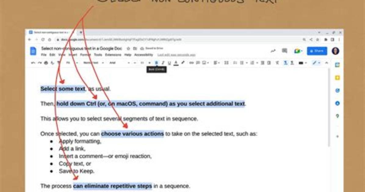 How to Select Multiple Non-Contiguous Text Lines in Browsers
