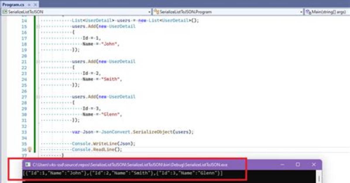 How to Serialize List?