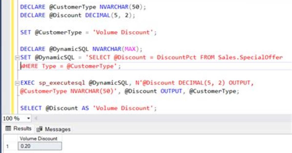 How to Set Variable from a Sql Query?