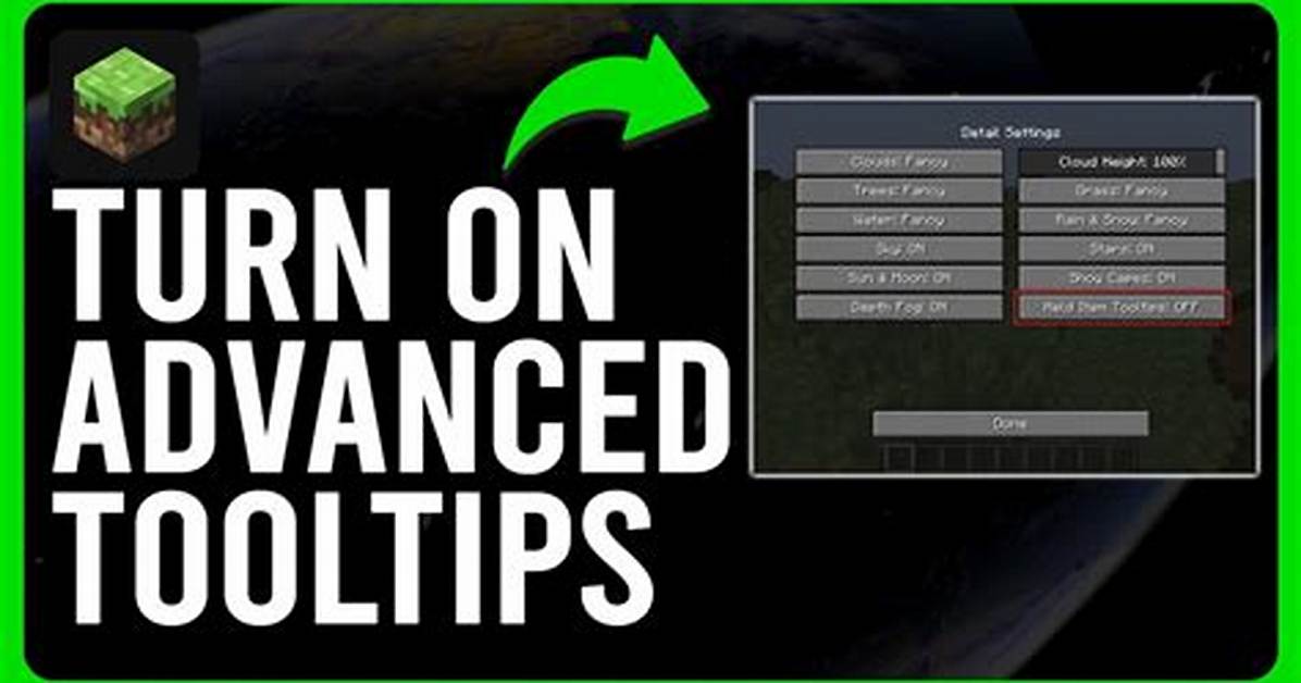 How to Show Advanced Tooltips in Minecraft