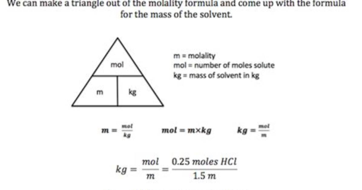 How to Solve for Molality