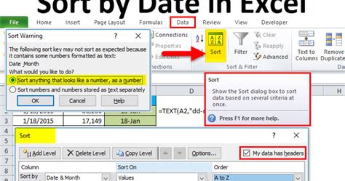 How to Sort by Dates Excel?