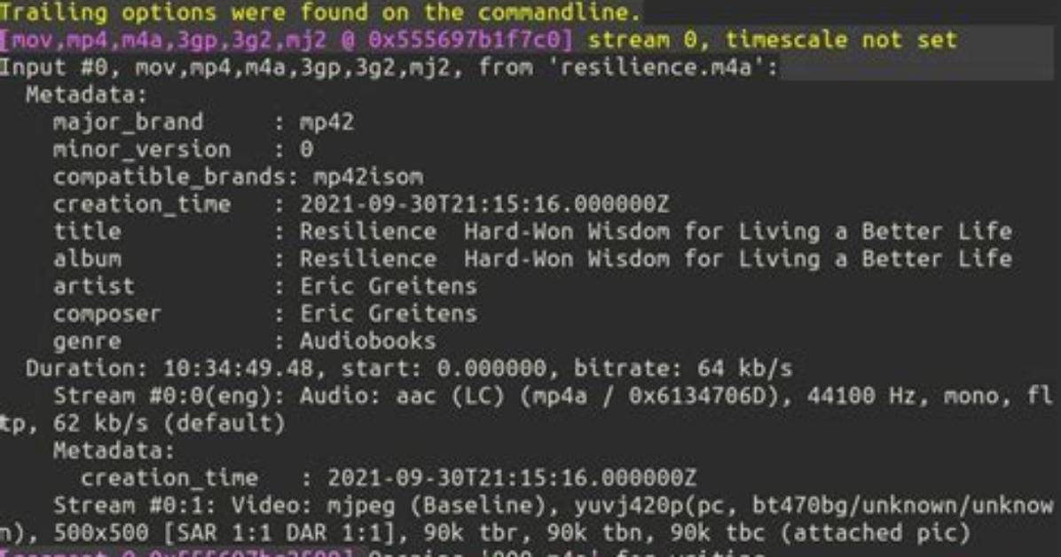 How to Split M4B File into Many Tracks on Linux