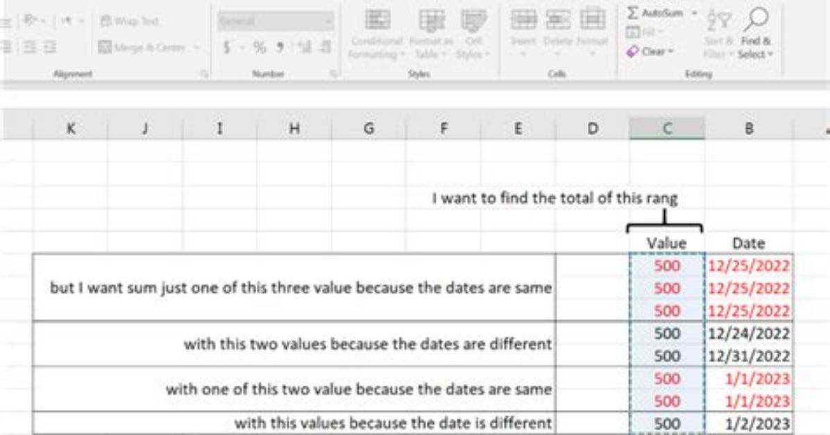 How to Sum Values by Unique Condition on Ms Excel?