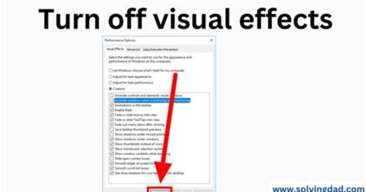 How to Turn off Visual Effects Windows 10?