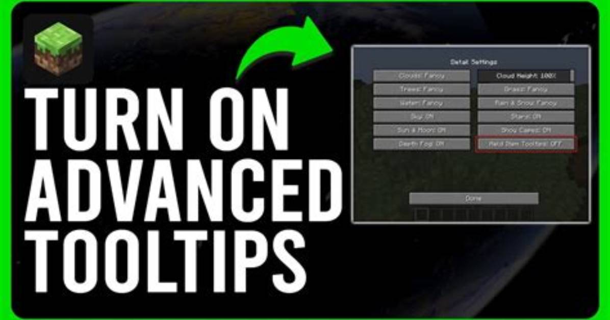 How to Turn on Tooltips Minecraft