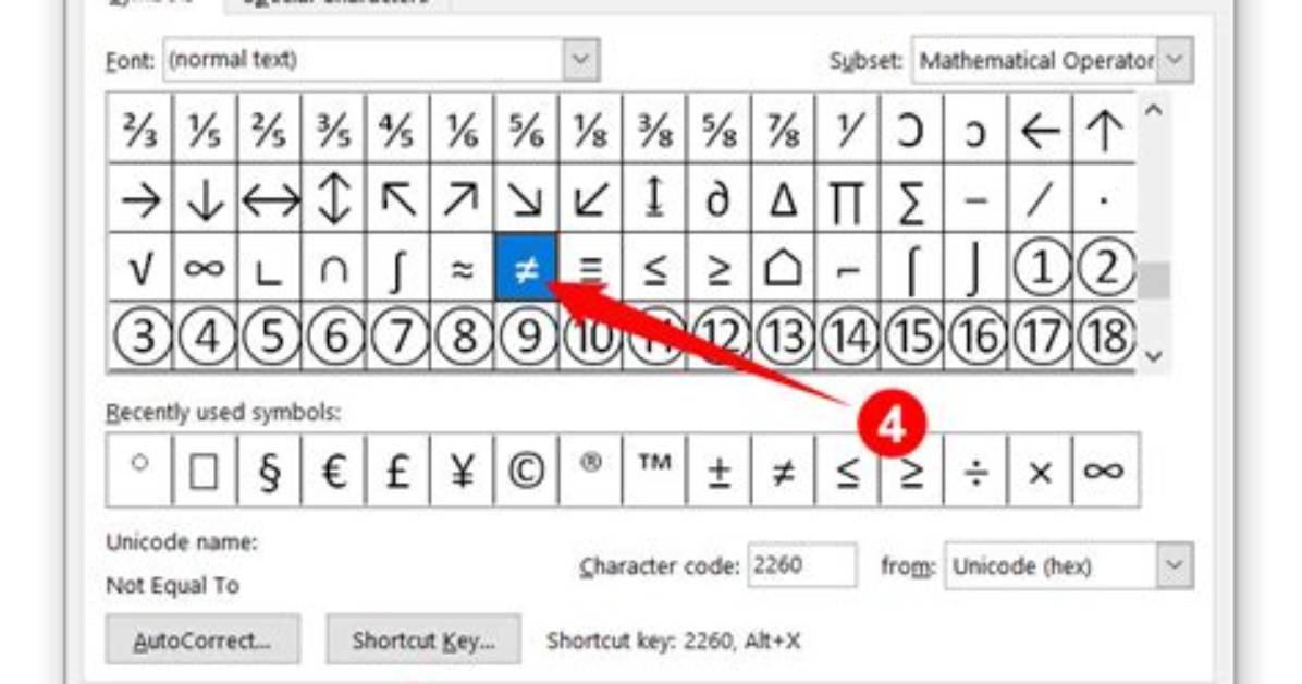 How to Type Unequal Sign?