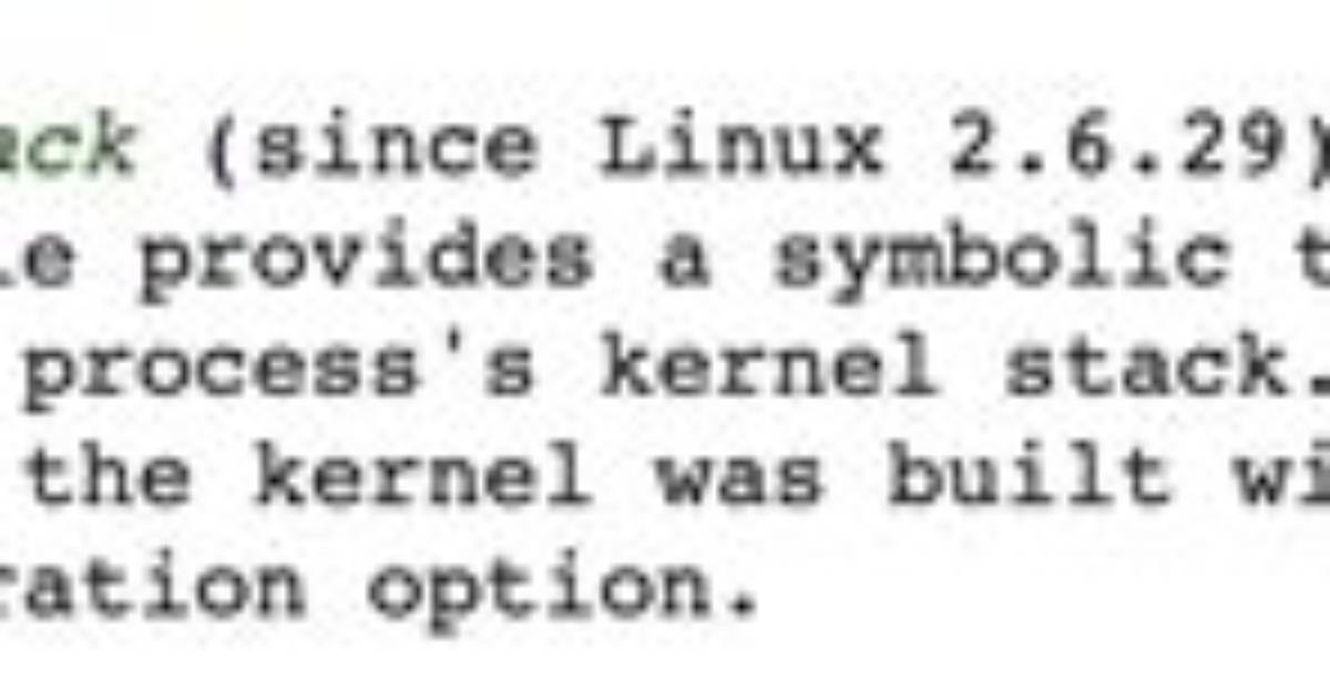 How to Understand "/Proc/[Pid]/Stack"?