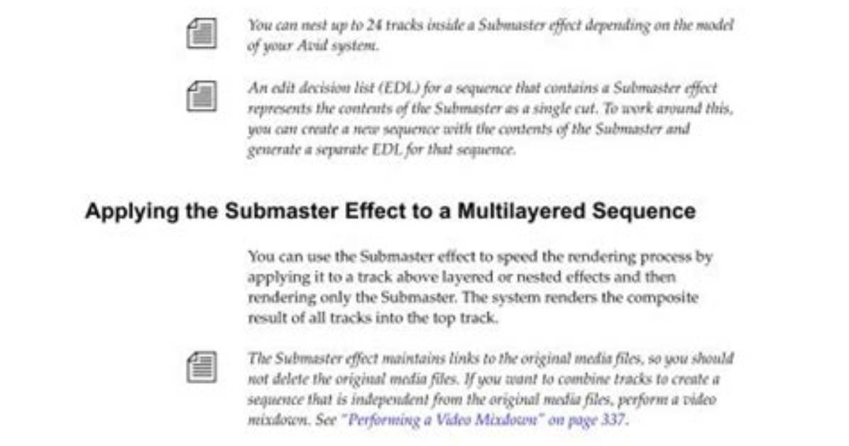How to Undo Submaster Effect in Avid?