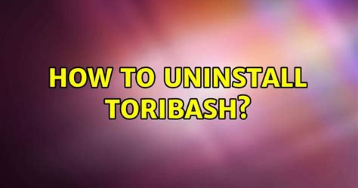 How to Uninstall Toribash?