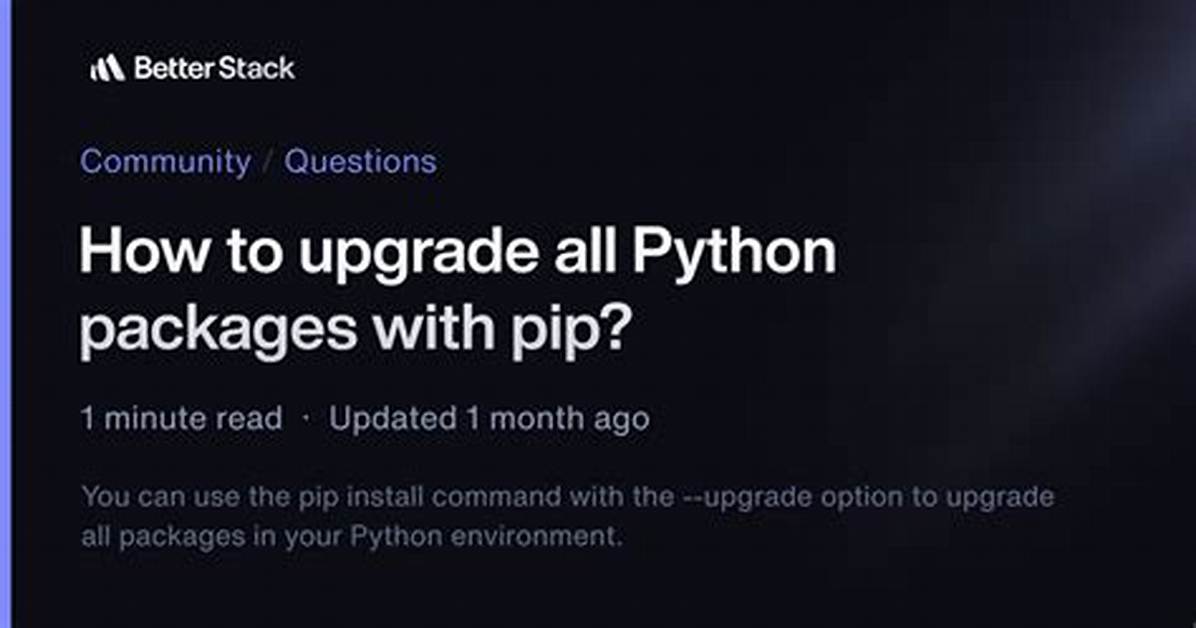 How to Upgrade All Python Packages with Pip