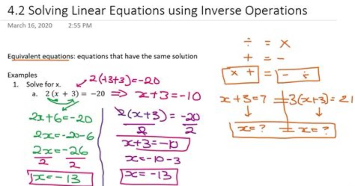 How to Use Inverse Operations