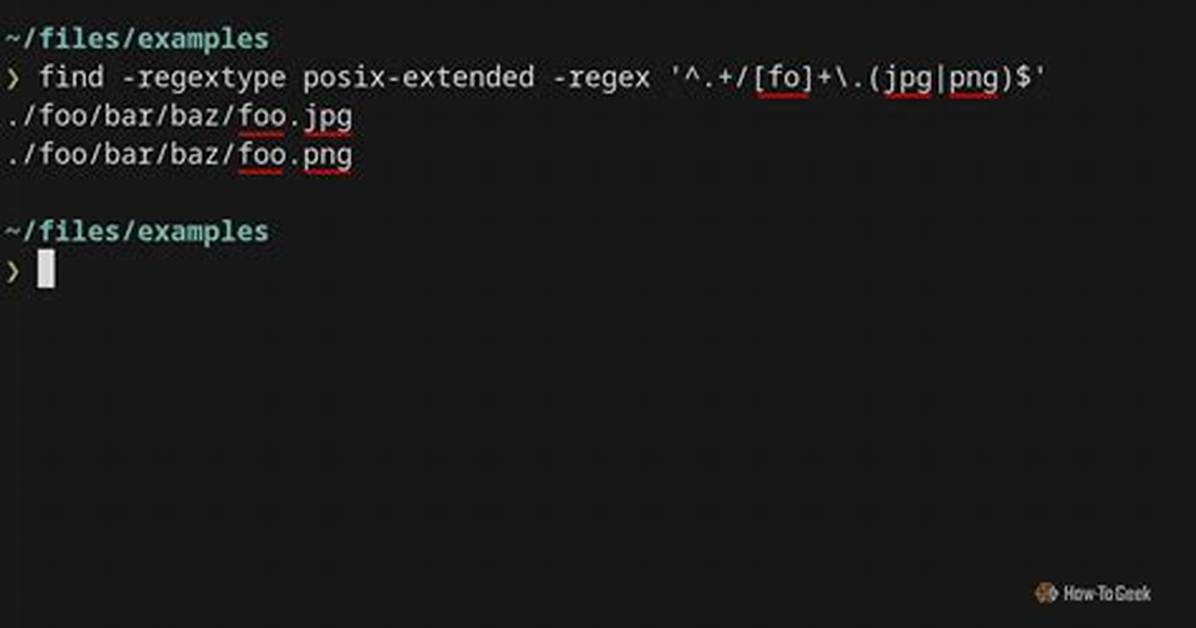 How to Use Regex with Find Command?