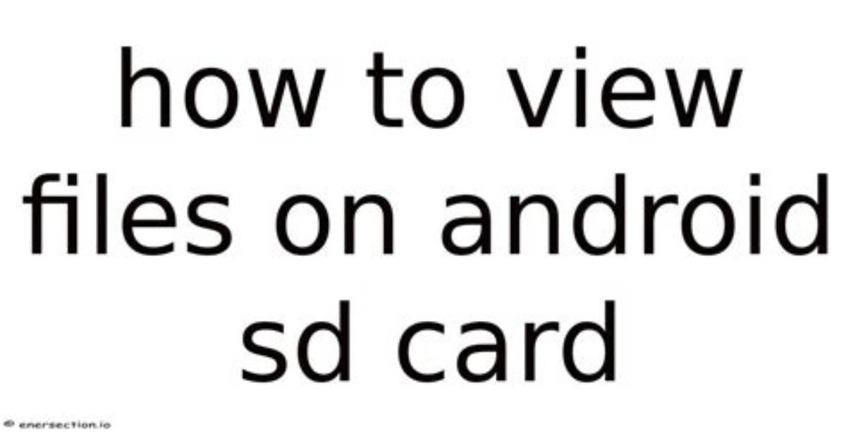 How to View Files on Android?