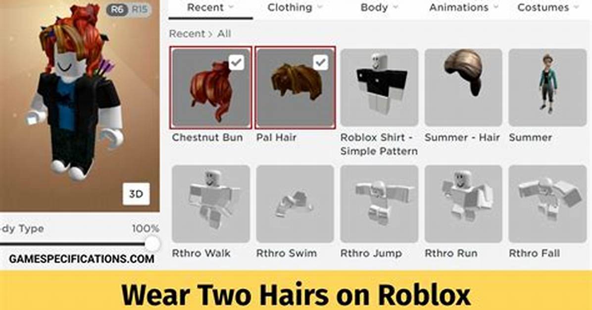 How to Wear Two Hairs on Roblox Mobile 2021