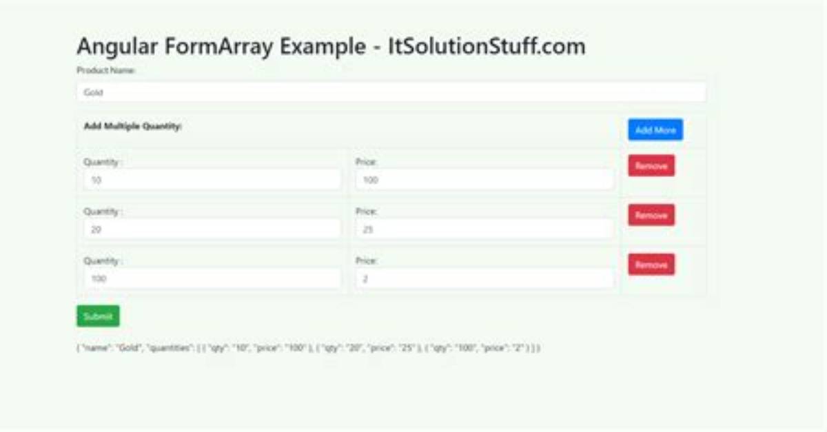 How to Work with Formarray and Angular-Material Table
