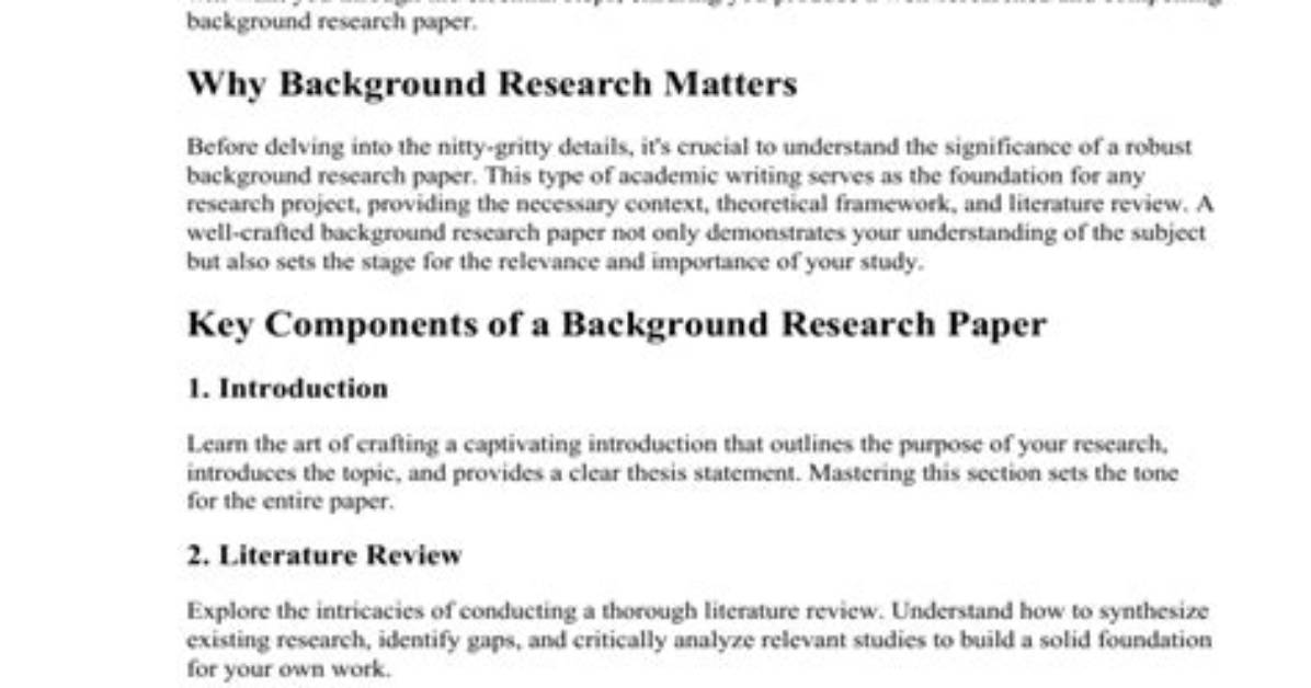 How to Write a Background Research Paper for Science Fair