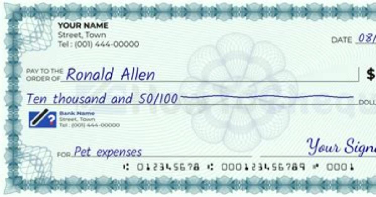How to Write a Check for 10000