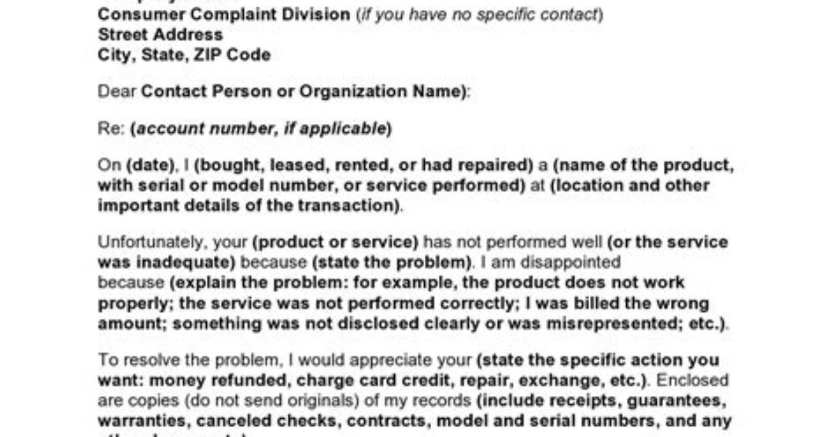 How to Write a Complaint?