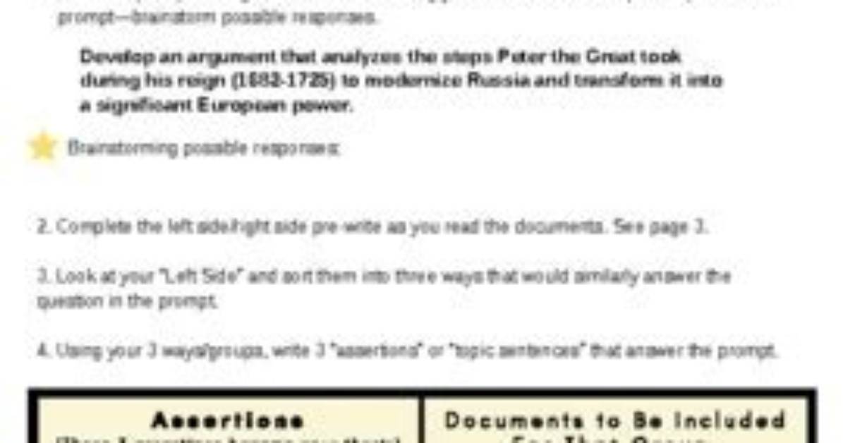 How to Write a Dbq Ap World