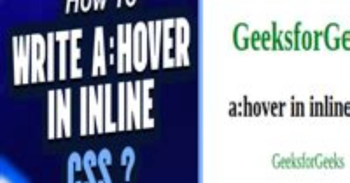 How to Write a: Hover in Inline Css?