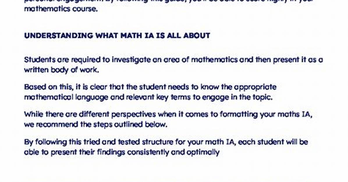 How to Write a Math Ia?