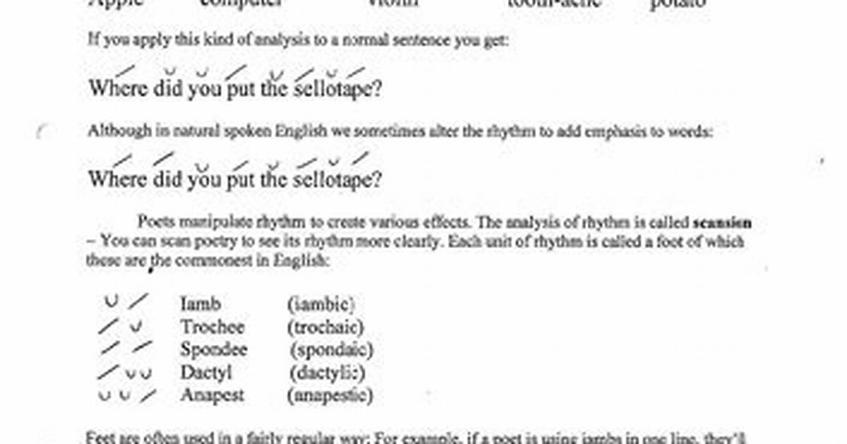 How to Write a Scansion?