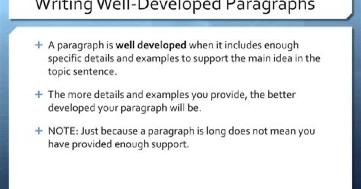 How to Write a Well Constructed Paragraph?