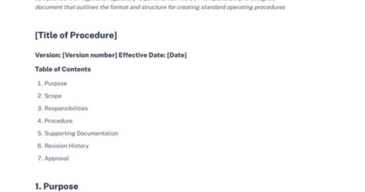 How to Write an Sop (Standard Operating Procedure)