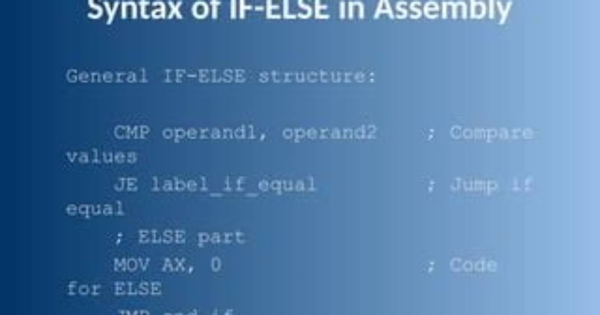 How to Write If-Else in Assembly?