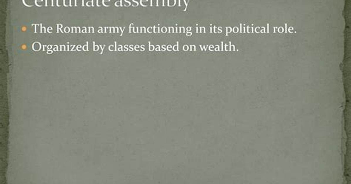 How Was the Centuriate Assembly Structured?