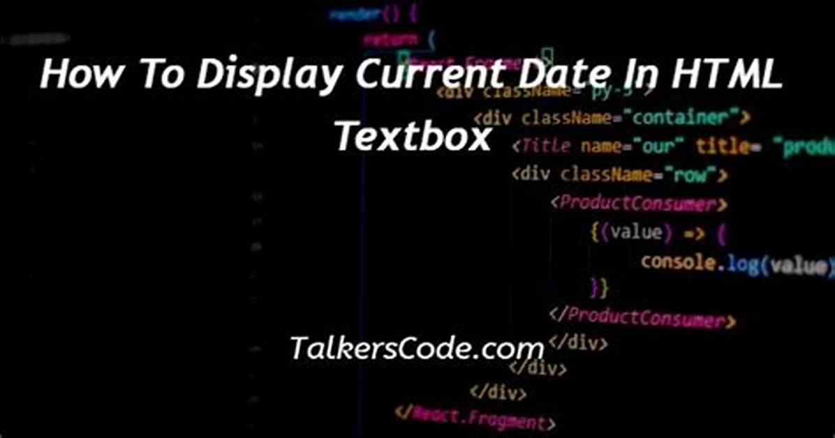 Html Display Current Date