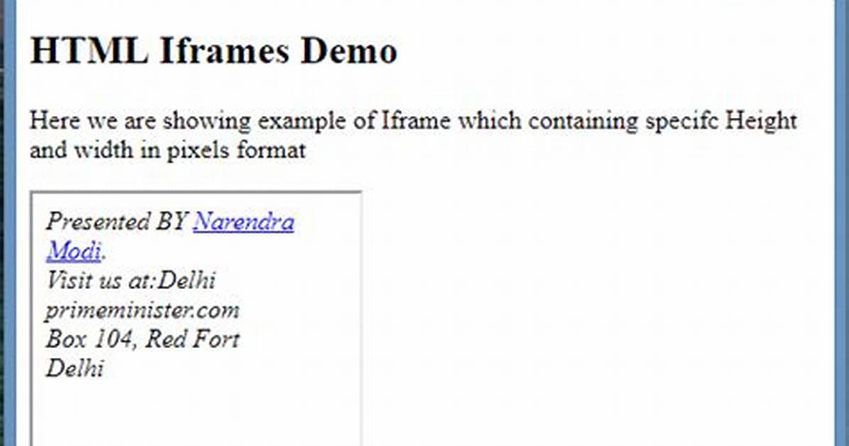 Html: Iframe Not Showing Content in Html