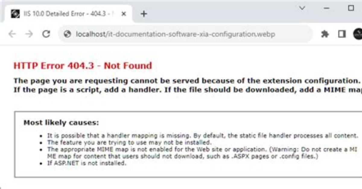 Http Error 404.3-Not Found in Iis 7.5