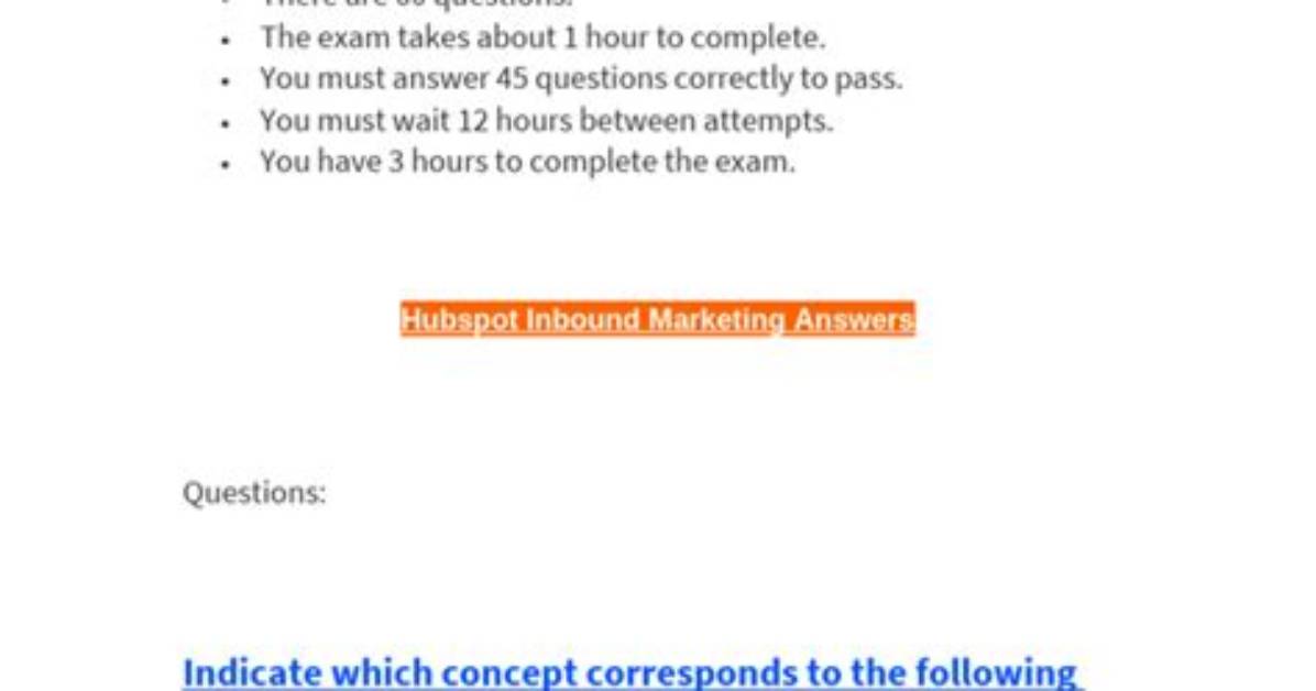 Hubspot Inbound Certification Exam