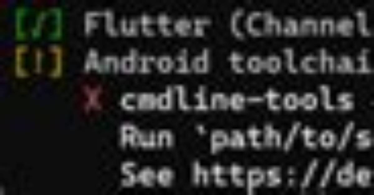 I Am Getting Error "Cmdline-Tools Component Is Missing" After Installing Flutter and Android Studio. .. I Added the Android Sdk. How Can I Solve Them?