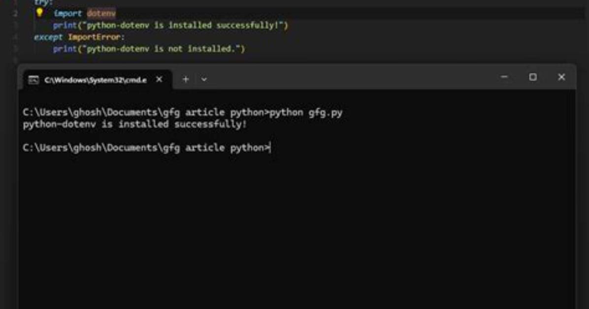 I Have Installed Python-Dotenv but Python Cannot Find It