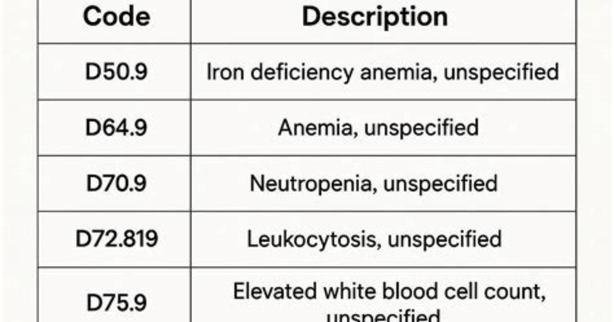 Icd 10 Code for Cbc