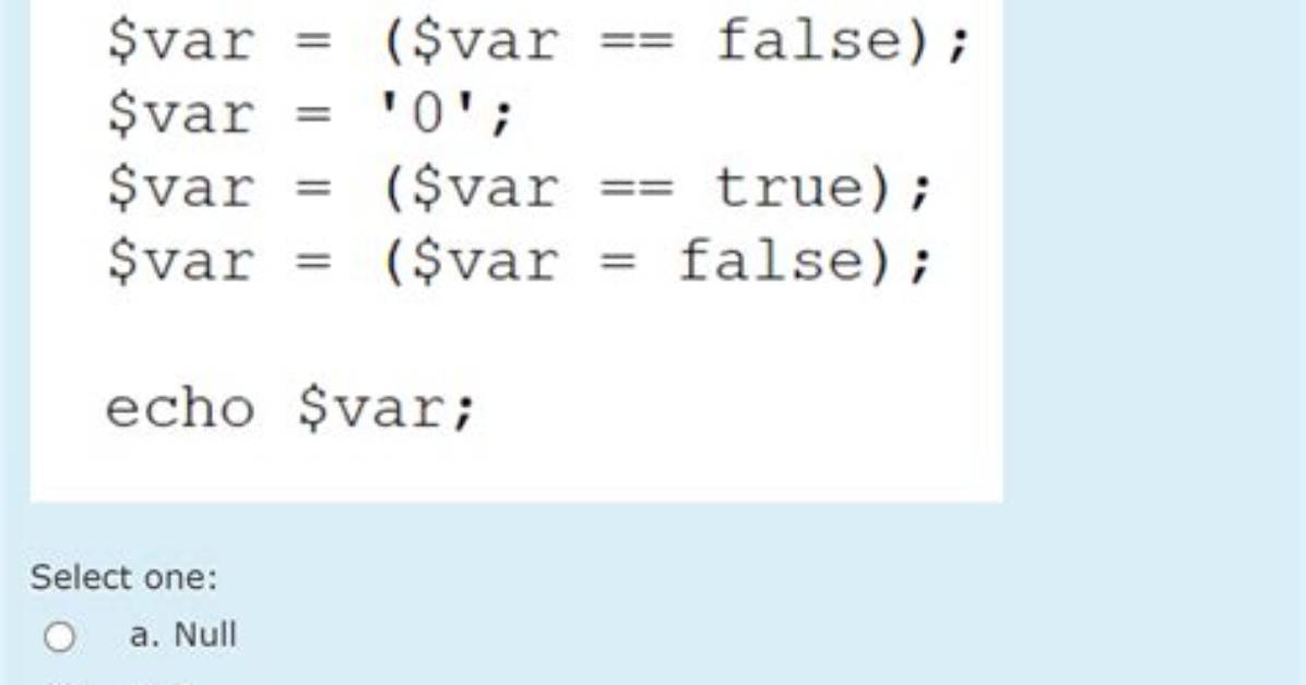 If Var == False
