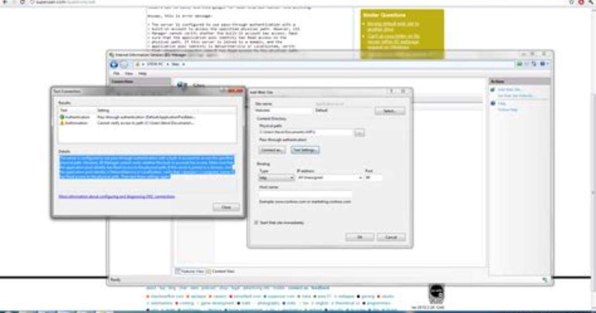 Iis Cannot Access Folder for Website Hosting